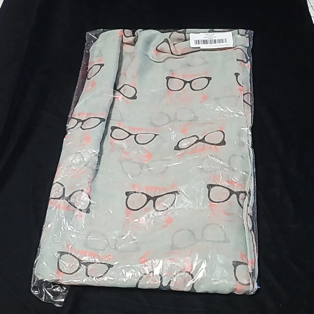 Woman's Joy‎ Susan Grey Gauze Cat with Glasses Scarf 30